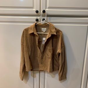 NWT AE Corduroy Button Up